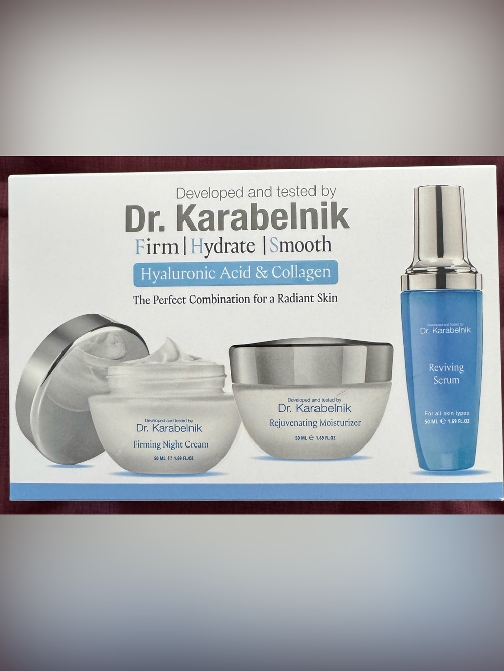Dr. Karabelnik Hyaluronic Acid Collagen Skincare Set - Serum Day Night Cream